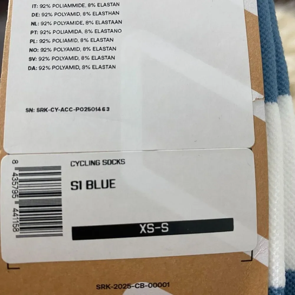 New Pair of Siroko S1 Blue Cycling Socks Size XS / S